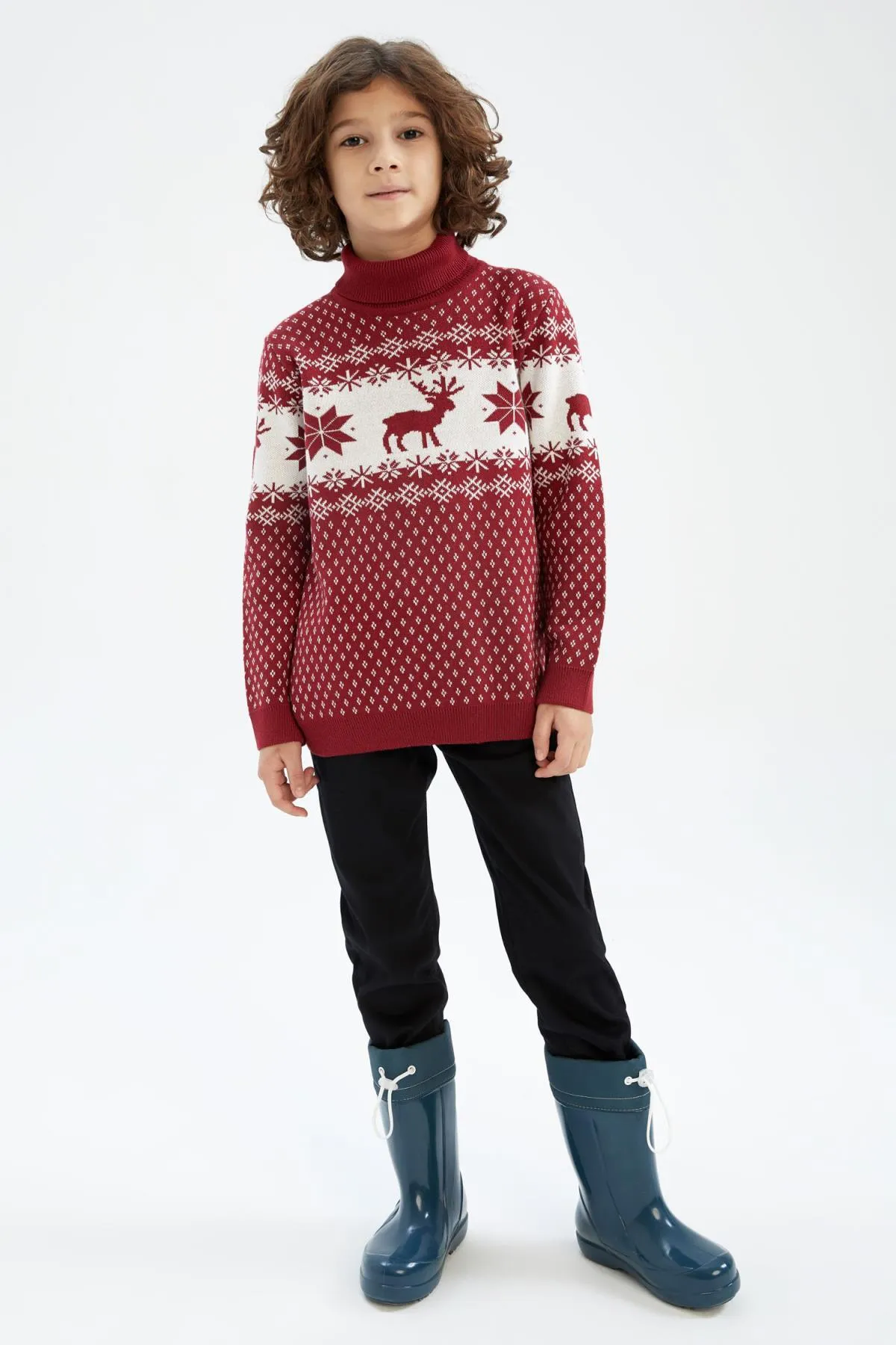 DeFacto  Rollkragenpullover mit Weihnachtsmotiv für Jungen