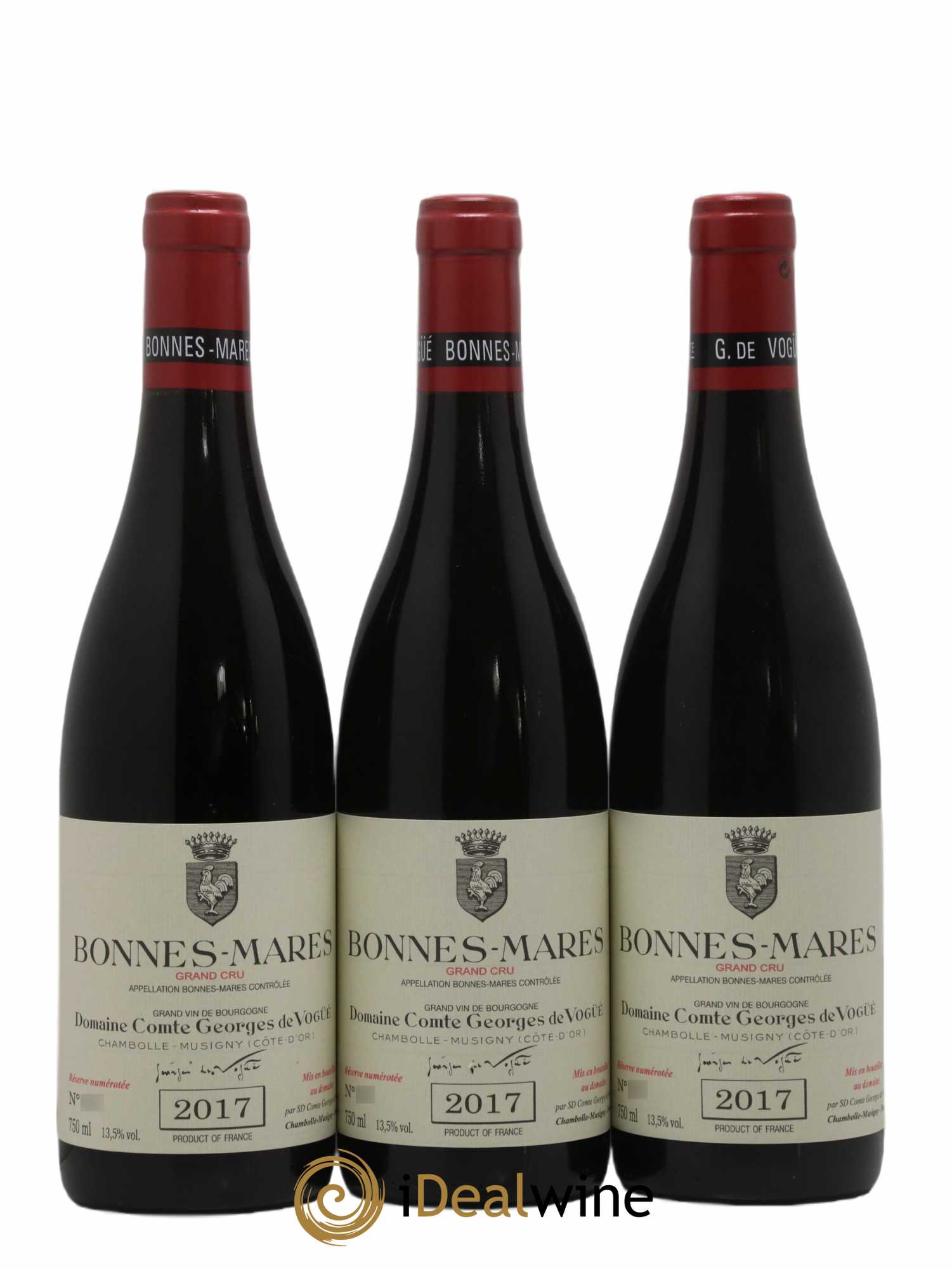 Bonnes-Mares Grand Cru Comte Georges de Vogüé  2017 - Lot de 3 Bouteilles