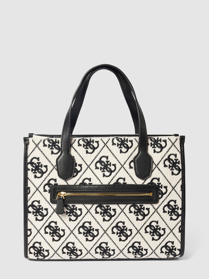 Tote Bag mit Allover-Logo Modell 'SILVANA' in schwarz