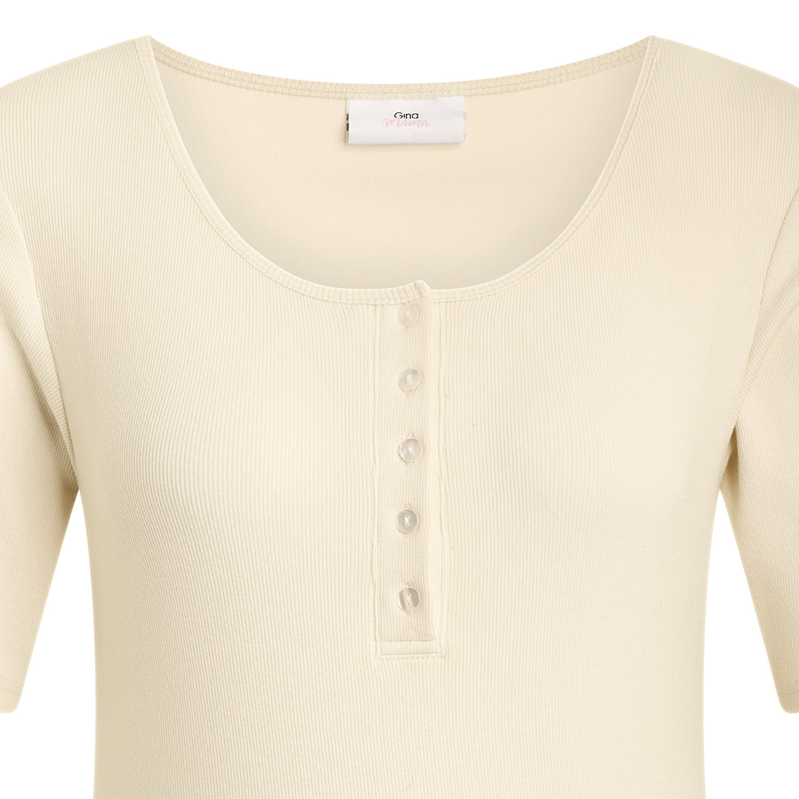 Damen Umstands-T-Shirt mit Knopfleiste
