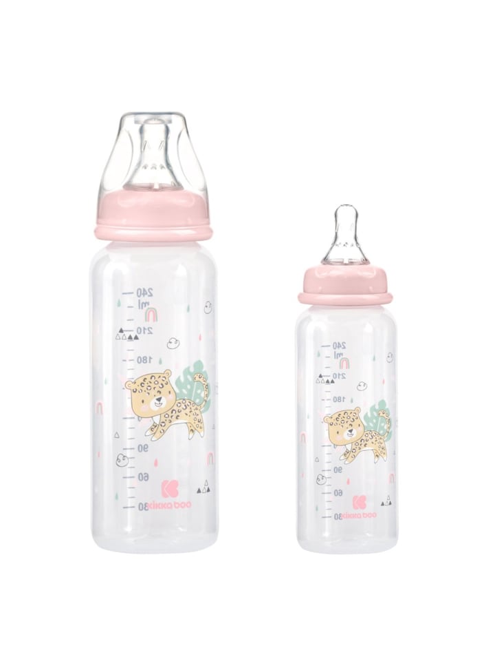 Kikkaboo Babyflasche Savanna PP 240 ml in rosa günstig kaufen onesize