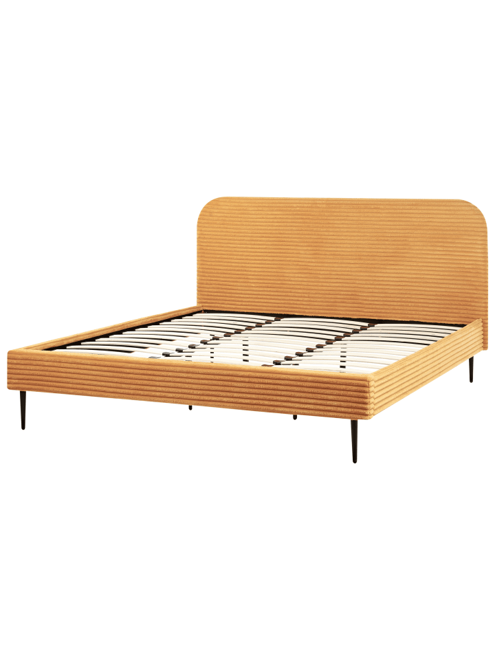 Beliani Doppelbett FLAYAT in Orange/Schwarz - (W) 193 x (H) 109 x (L) 215 cm günstig kaufen onesize