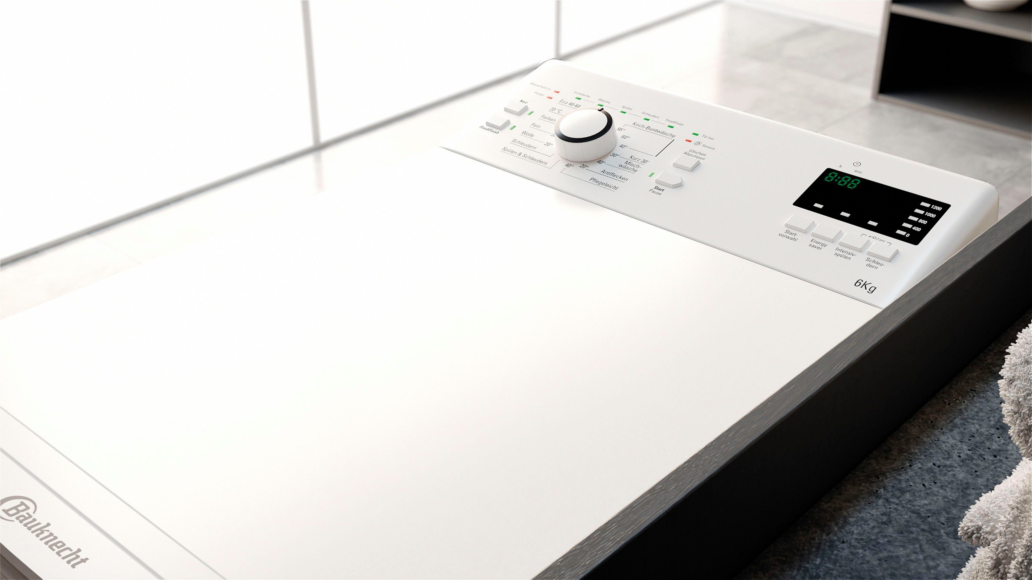 BAUKNECHT Waschmaschine Toplader WAT Smart Eco 12C, 6 kg, 1200 U/min