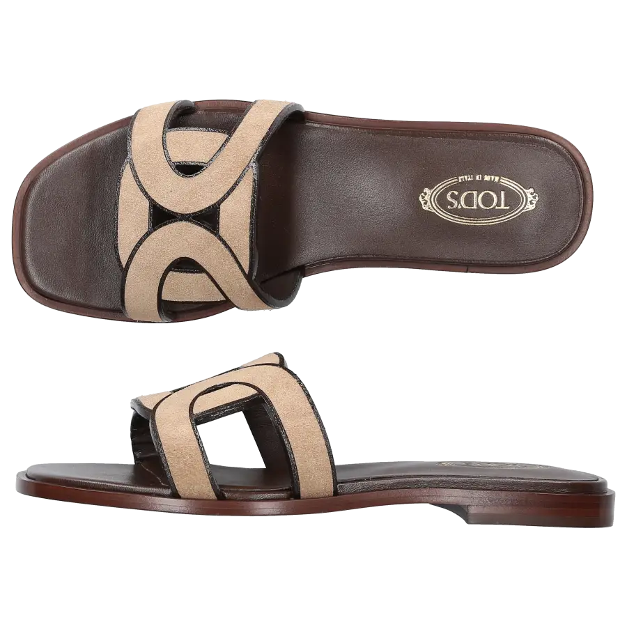 Tod's - Pantoletten W70K0 Veloursleder - beige