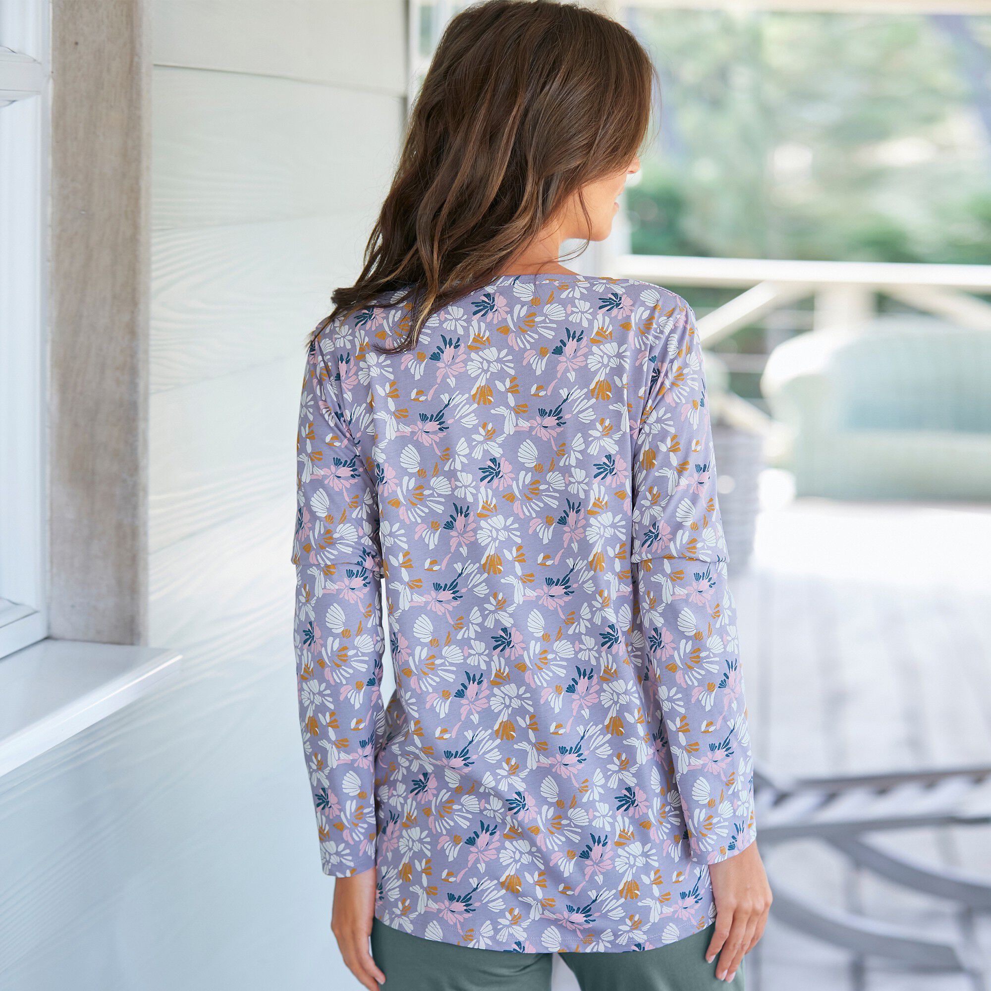 Tee-shirt pyjama manches longues imprimé 