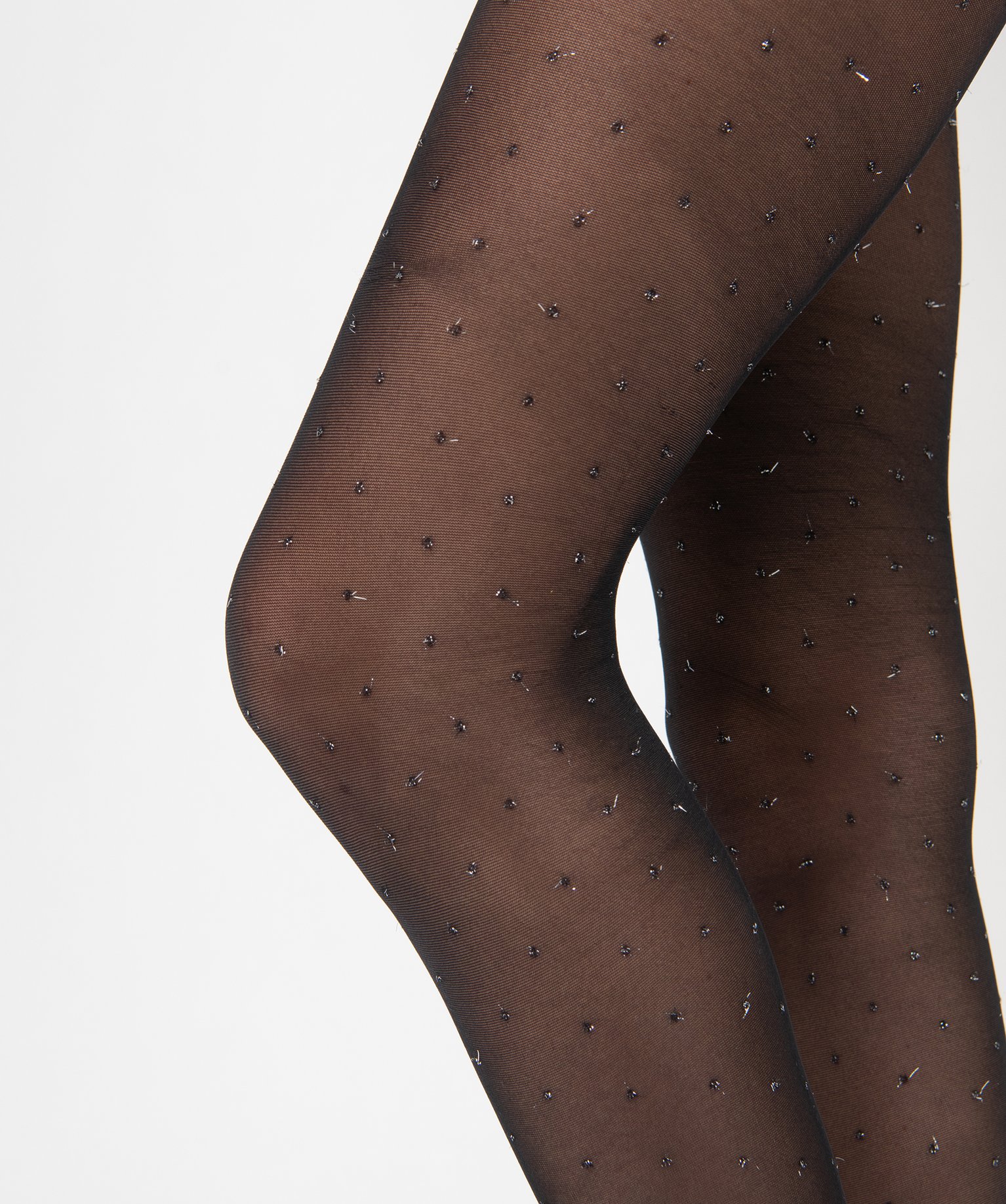 Collants femme en voile à pois pailleté noir | GEMO