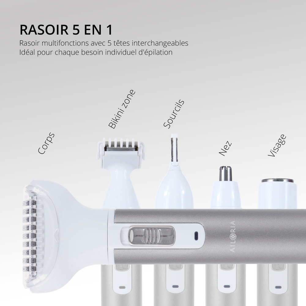 ailoria personal care EVAPORE Rasoir électrique 5 en 1 (USB)