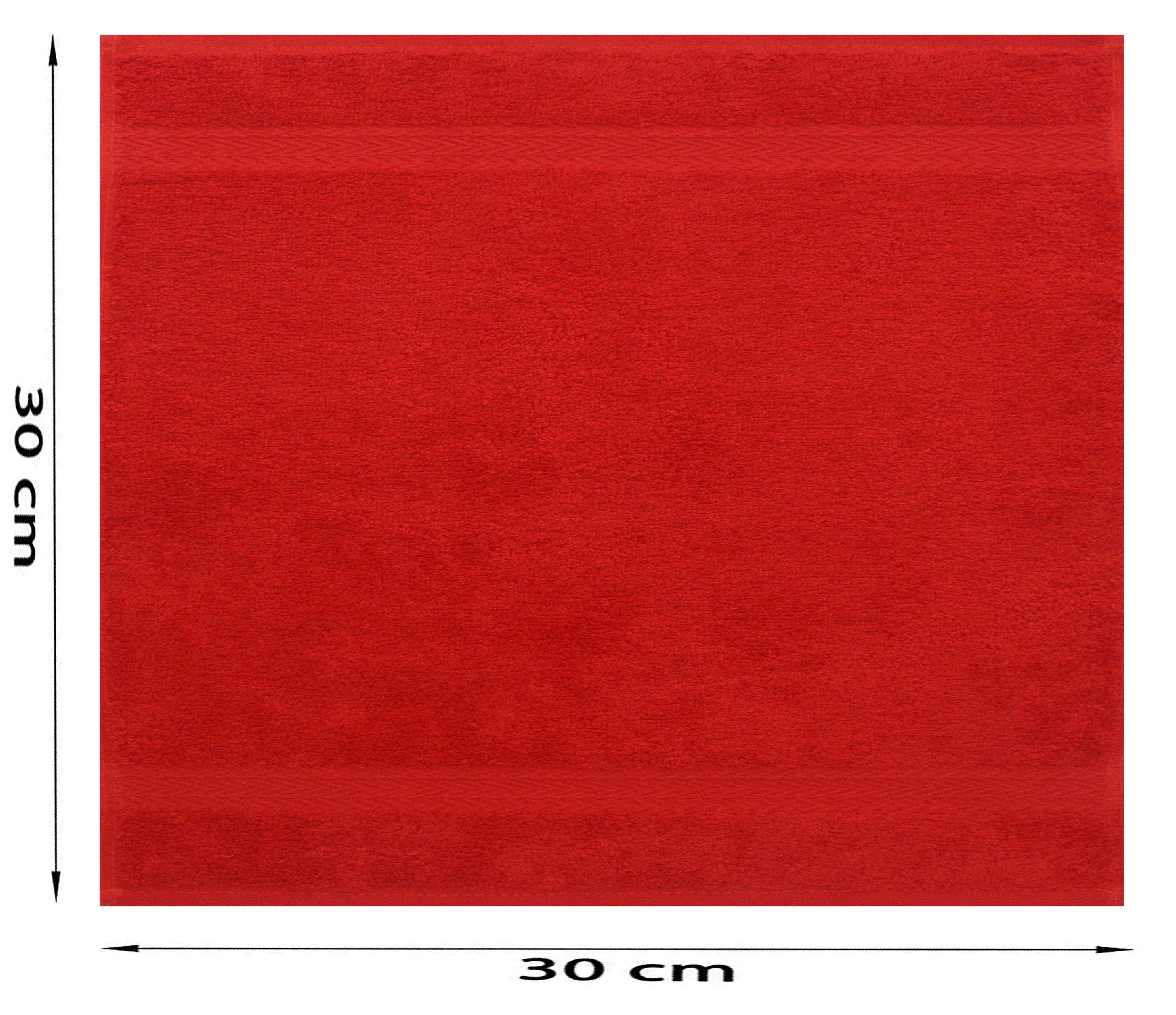 Betz Seiftuch 10 Stück Seiftücher Premium 100% Baumwolle Seiflappen Set 30x30 cm Farbe orange und rot