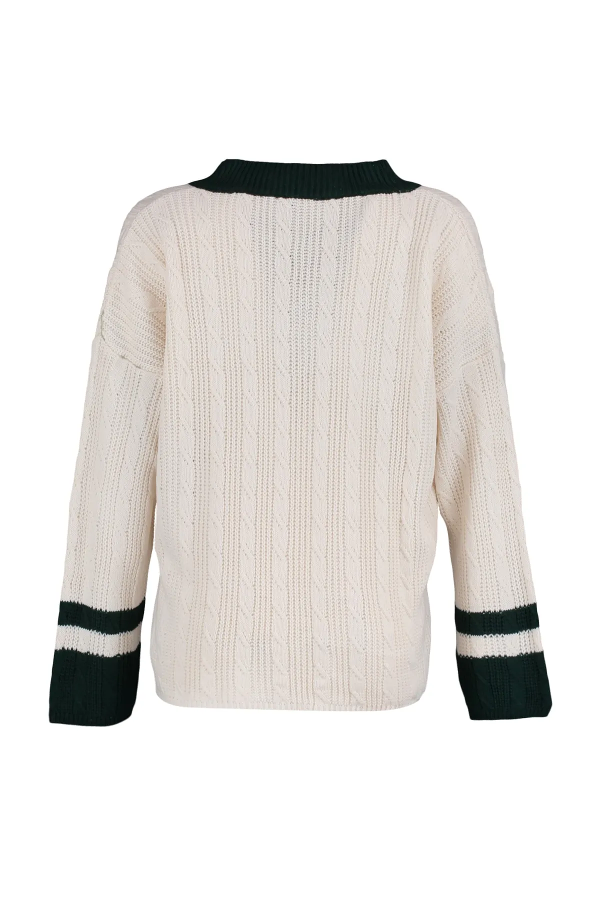 Trendyol Collection  Ecrufarbener Strickpullover mit weiter Passform TWOAW23KZ01541