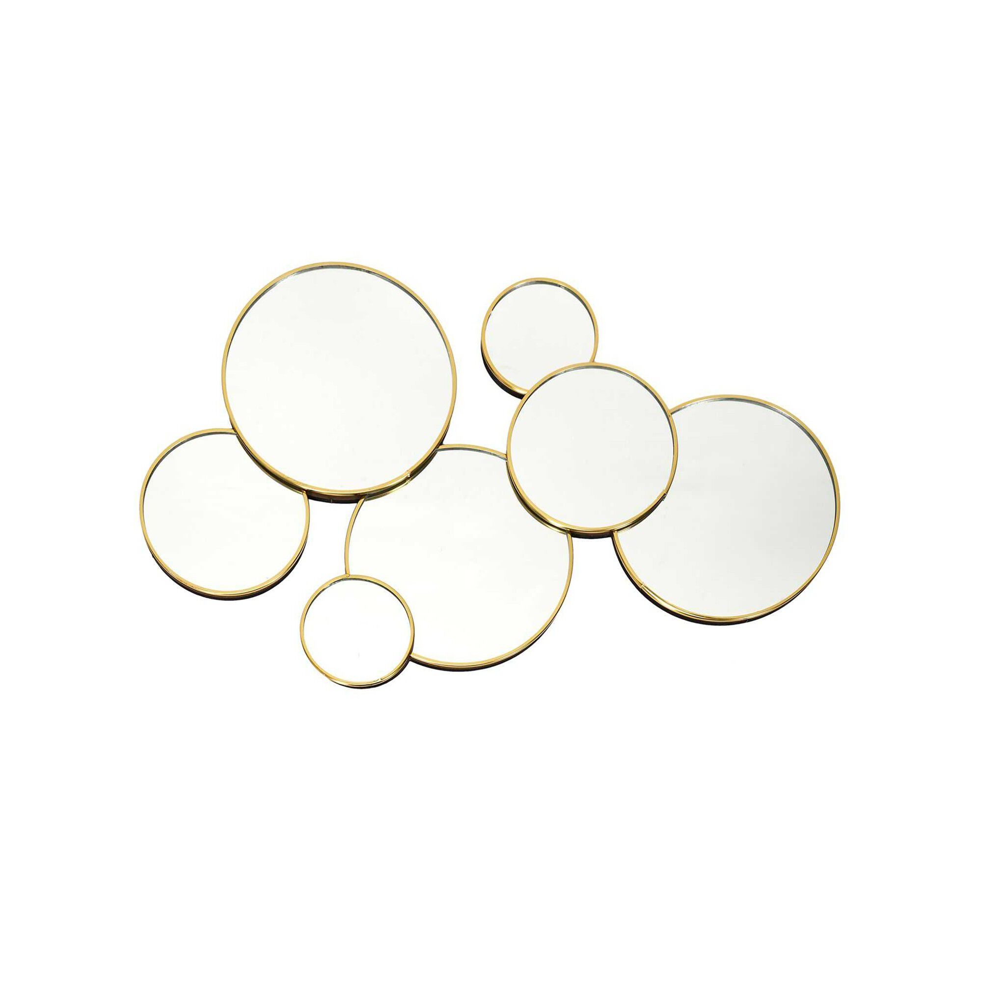 Miroir multi ronds métal doré