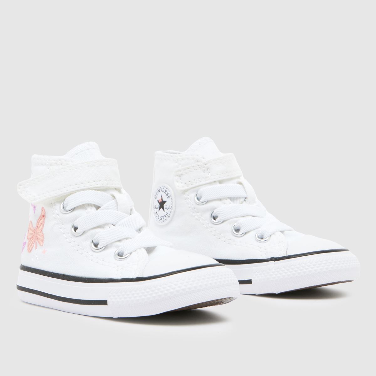 Converse vita & lila All Star Hi 1v flickor småbarnsskor