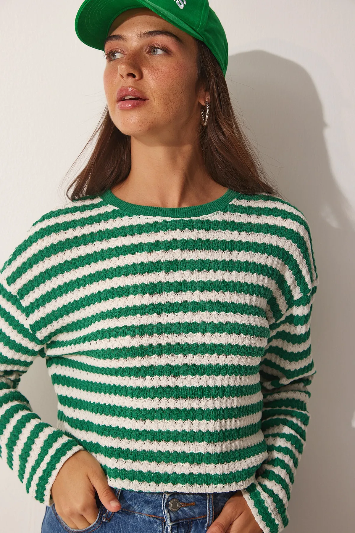 Happiness İstanbul  Pullover - Grün - Regular Fit