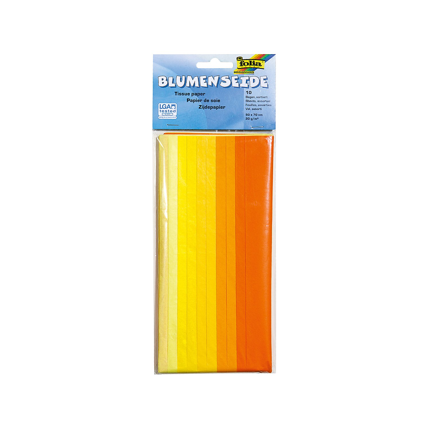 folia Blumenseide, gelb-orange, 50 x 70 cm, 10 Bogen