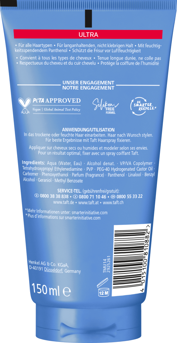 Haargel ULTRA Halt 4, 150 ml