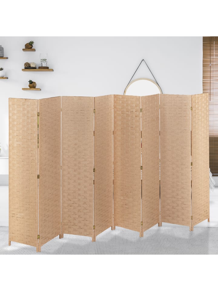 relaxdays Paravent in Natur - (B)320 x (H)170cm günstig kaufen onesize