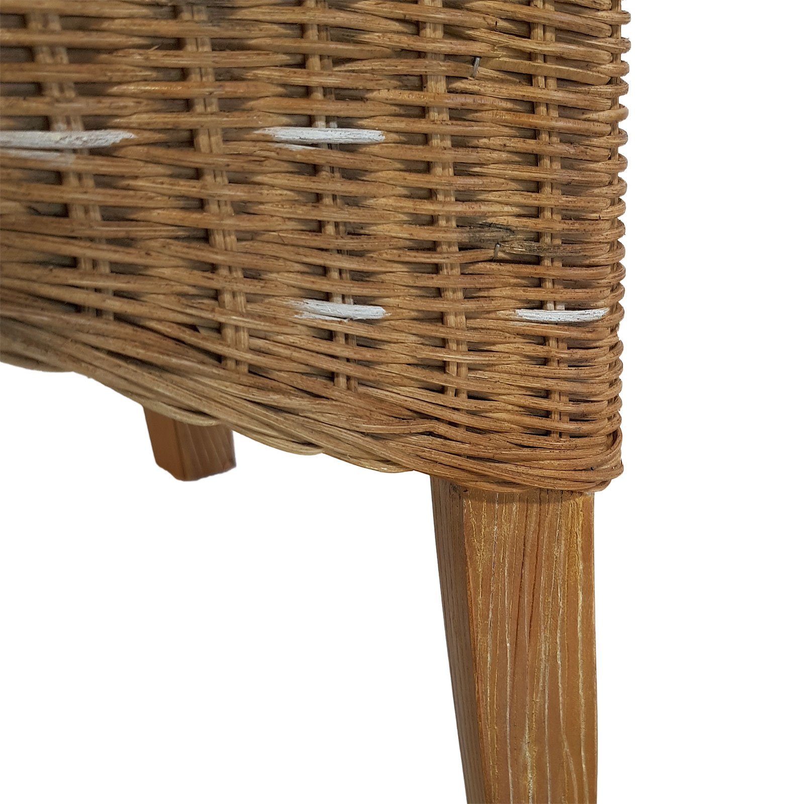 Minara Rattanstuhl Esszimmer Stühle Set Rattanstühle Perth 4 Stück braun nachhaltig