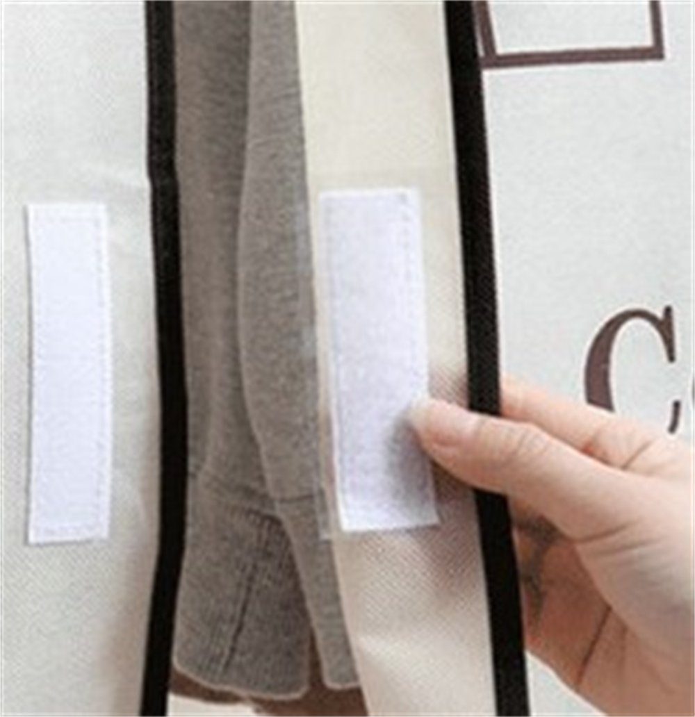 AROMUJOY Kleiderschutzhülle Kleidersäcke, Kleiderständer Staubschutz,Staubschutzhülle (Beige Lang mit Magic Tape) Abdeckung Kleiderständer Schutzhülle