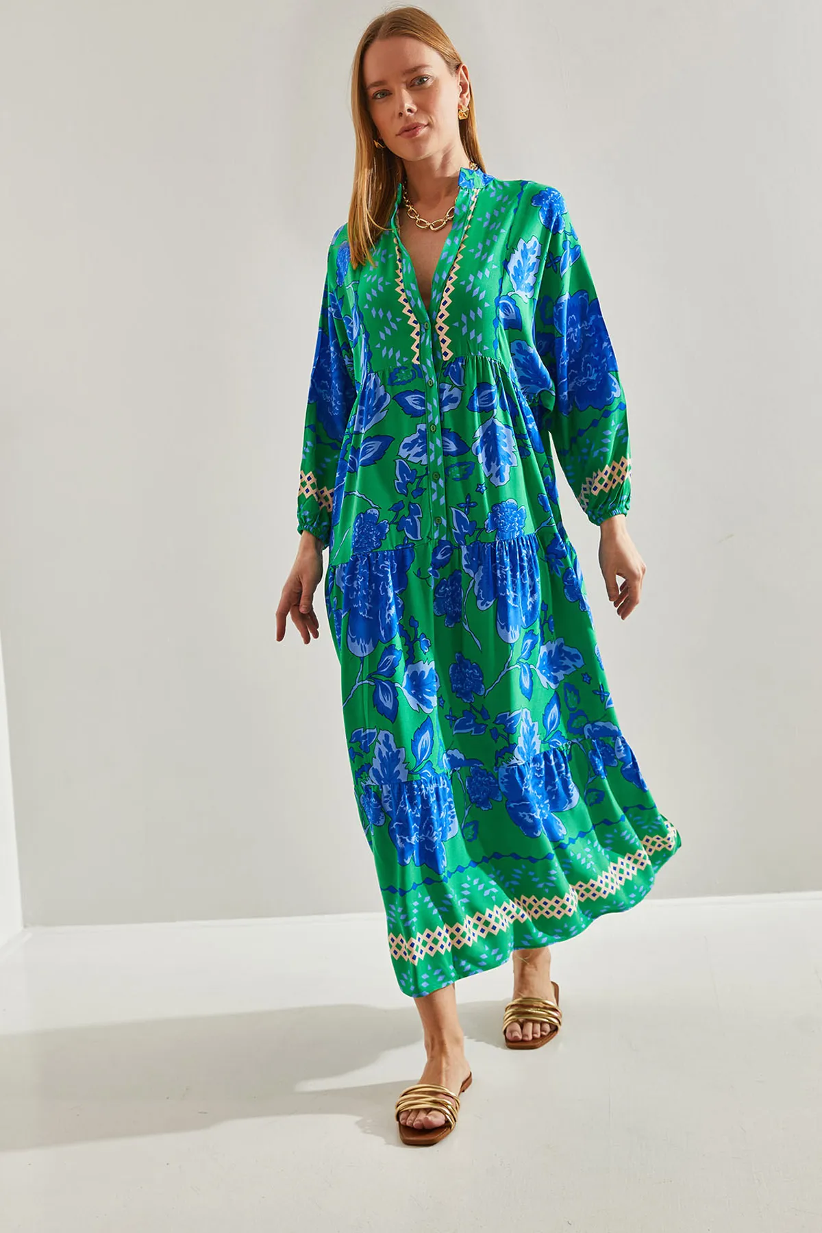 Bianco Lucci  Kleid - Grün - A-Linie