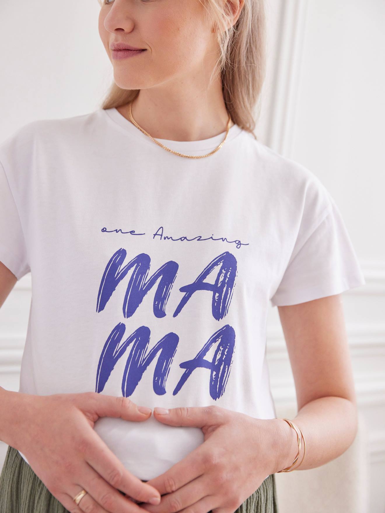 Vertbaudet Umstands-T-Shirt mit Schriftzug - wollweiß