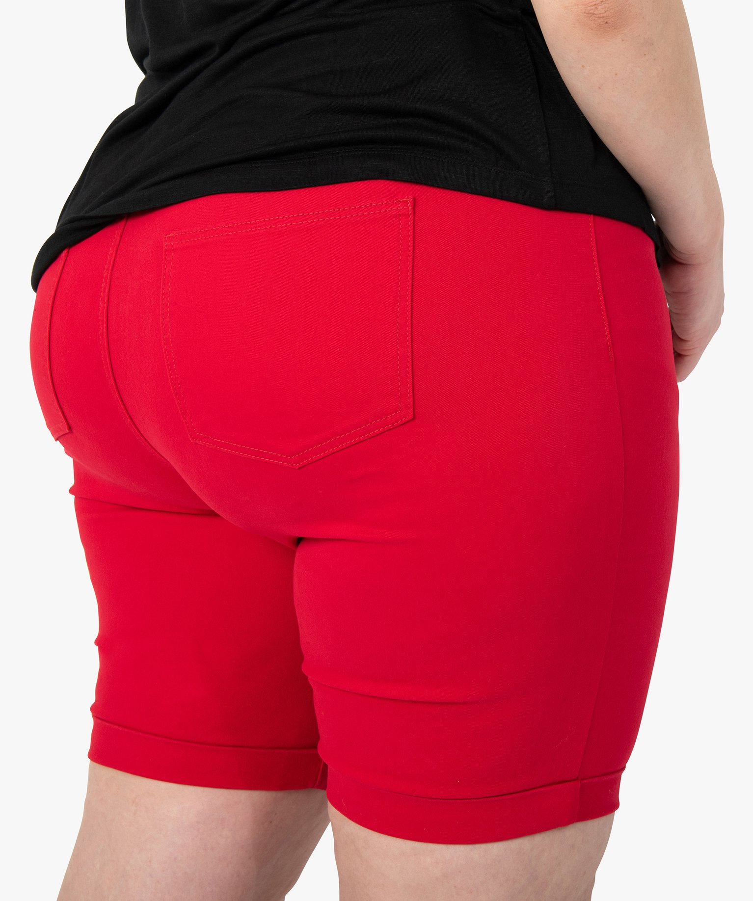 Bermuda femme grande taille en toile extensible coupe ajustée | GEMO