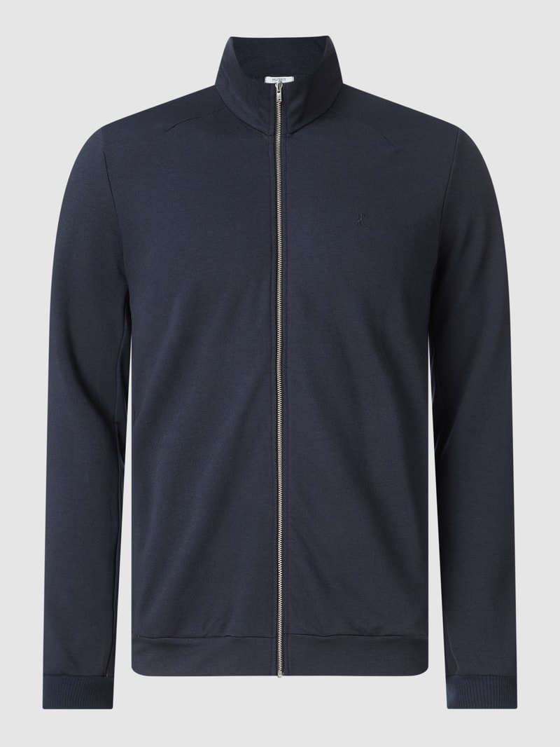 Sweatjacke mit Stehkragen in marineblau