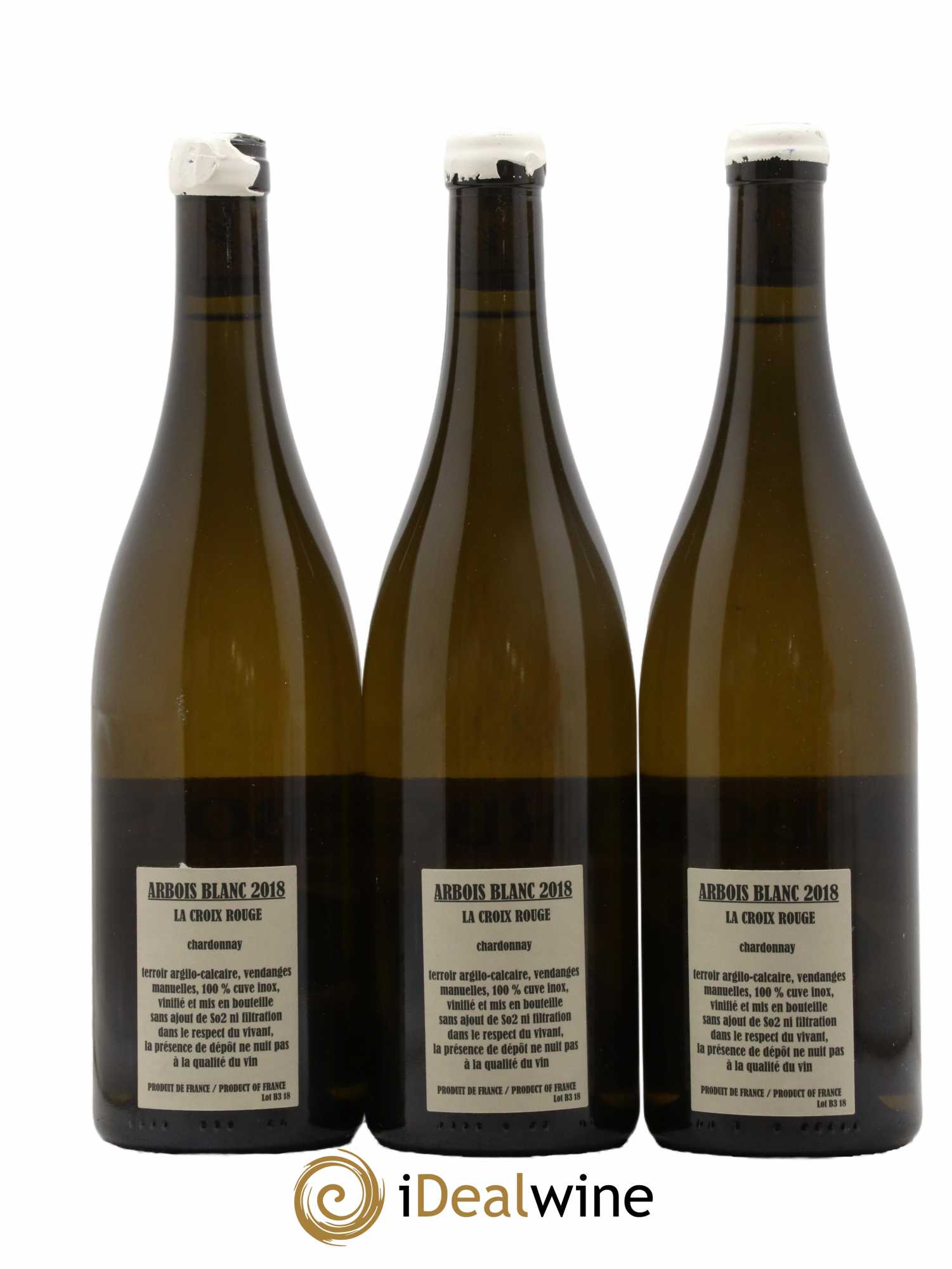 Arbois Chardonnay La Croix Rouge Adeline Houillon & Renaud Bruyère  2018 - Lot de 3 Bouteilles