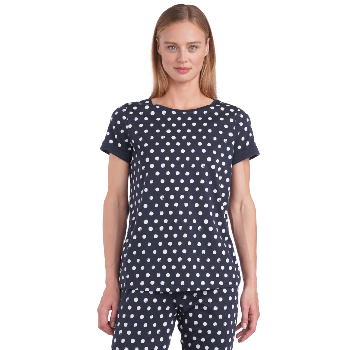 Damen Schlafshirt mit Punkte-Allover