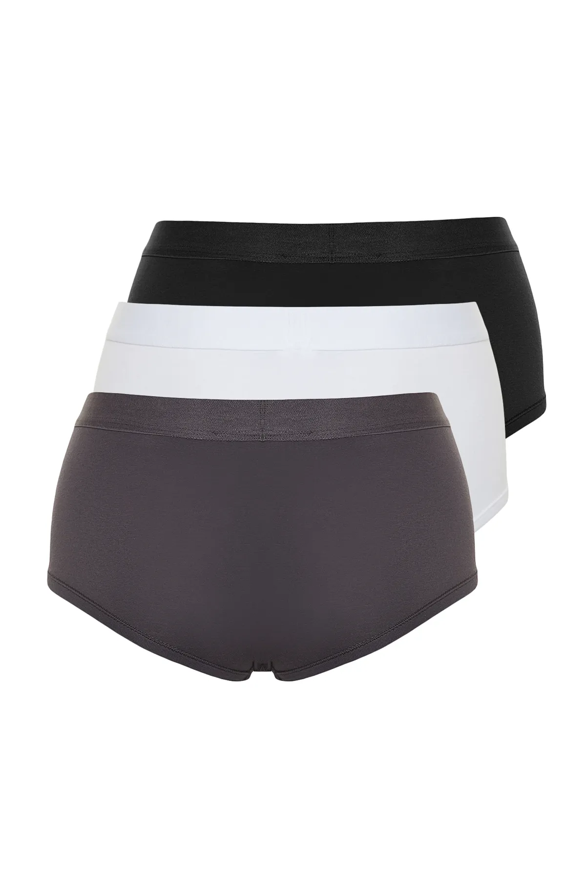 Trendyol Collection  Mehrfarbige Hiphugger-Strickhöschen aus Baumwolle im 3er-Pack THMSS24KU00007