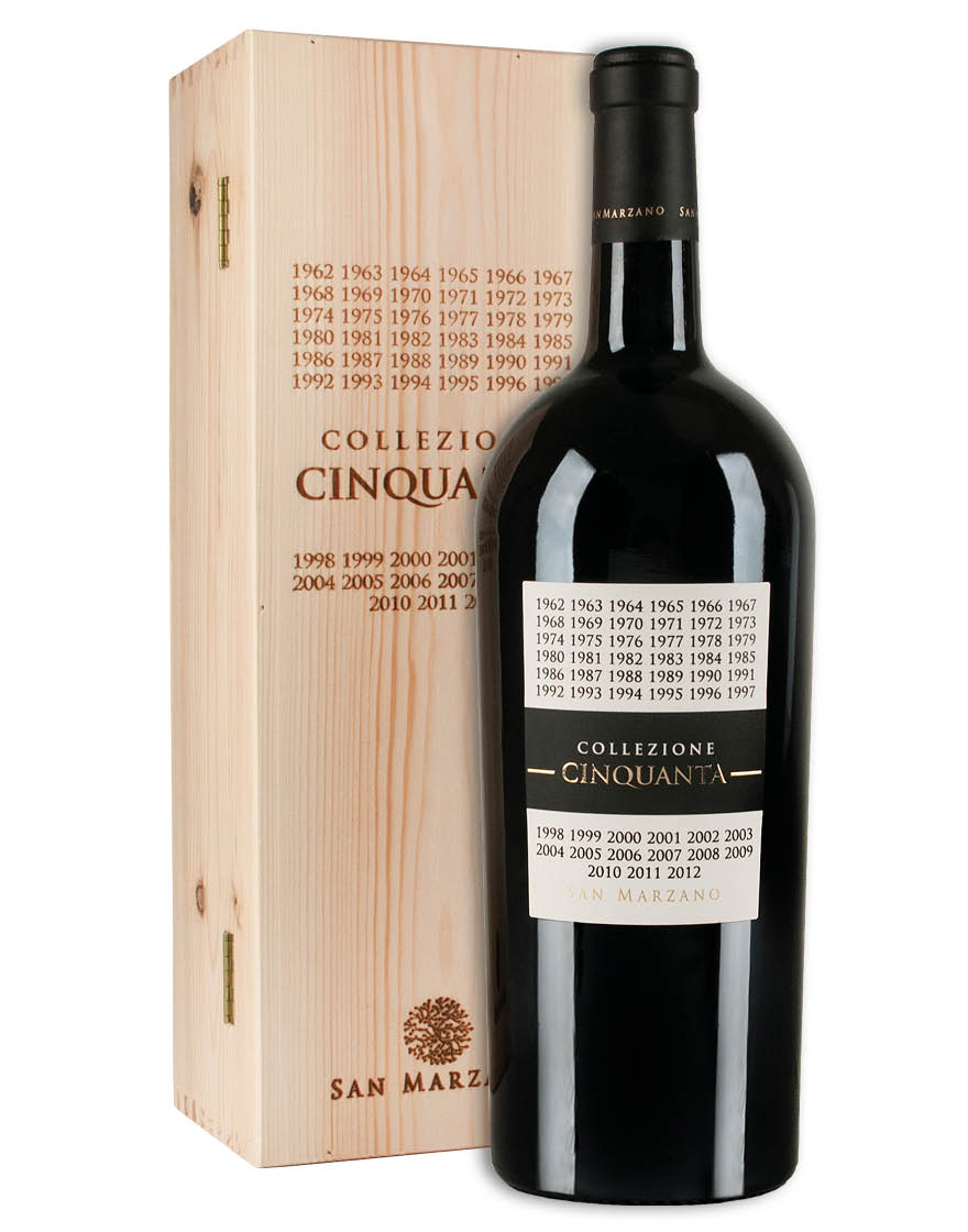 Rosso d'Italia Collezione Cinquanta San Marzano Magnum 1,5 ℓ, Caisse bois