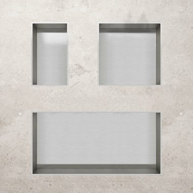 Aloni Regalaufsatz HEC30BS, (1-St), Aloni Wandnische Edelstahl gebürstet rostfrei 305x305x100mm