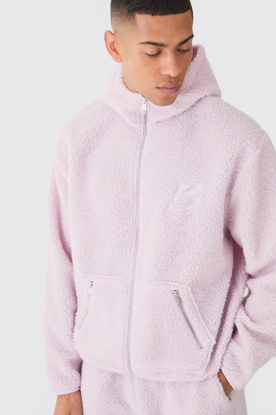 Kastiger Oversize Trainingsanzug mit Reißverschluss und Stickerei
