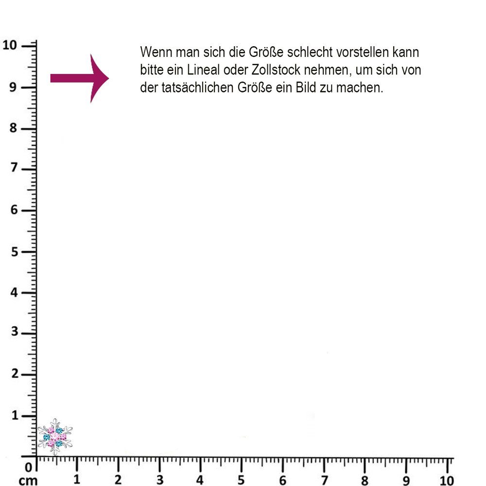 Limana Paar Ohrstecker Schneeflocke Stern Silber 925 Geschenk Idee Nikolaus Weihnachten bunt (inkl. Geschenkdose mit Engel), 9mm Kinderohrringe Mädchenohrringe Damenohrringe mit Zirkonia