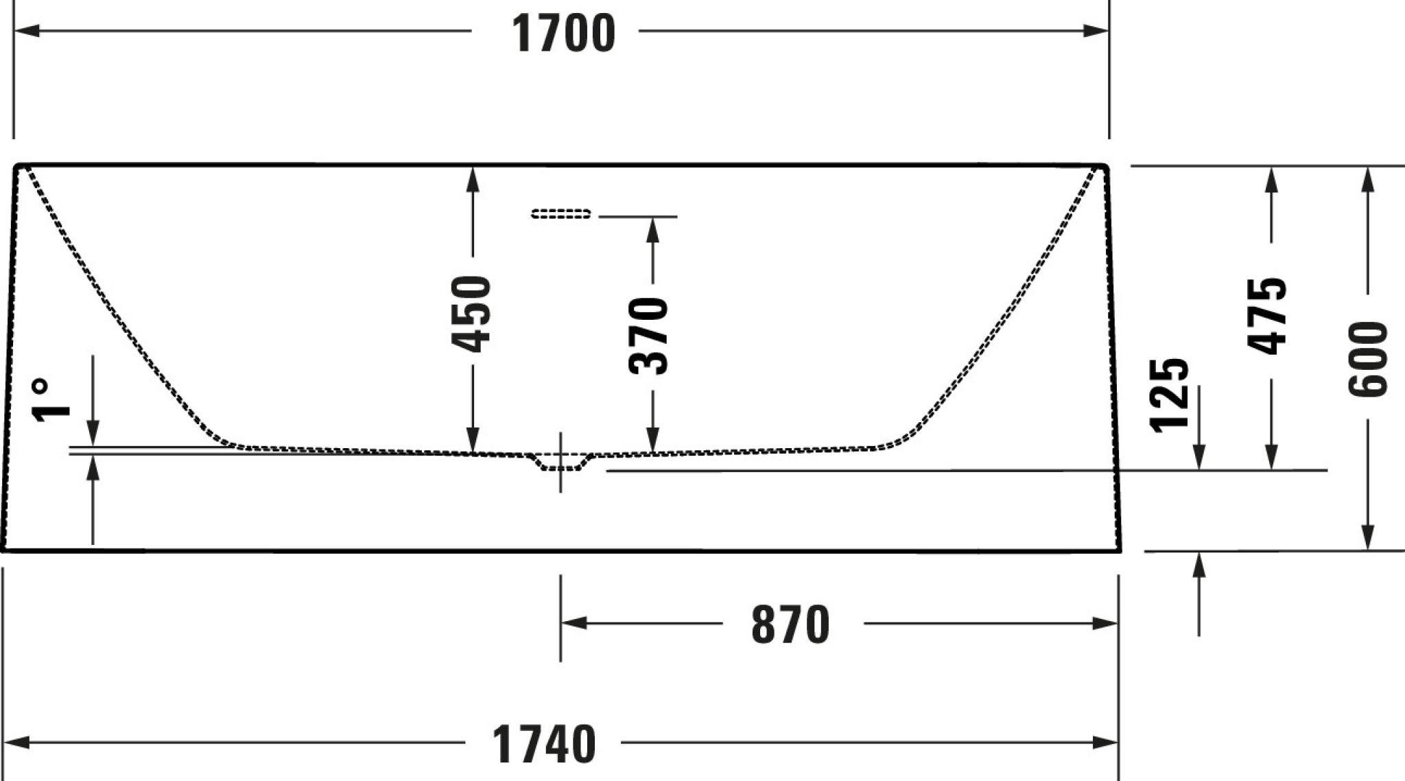 Duravit Badewanne DuraFoga Rechteckige Badewanne 1700x800 mm
