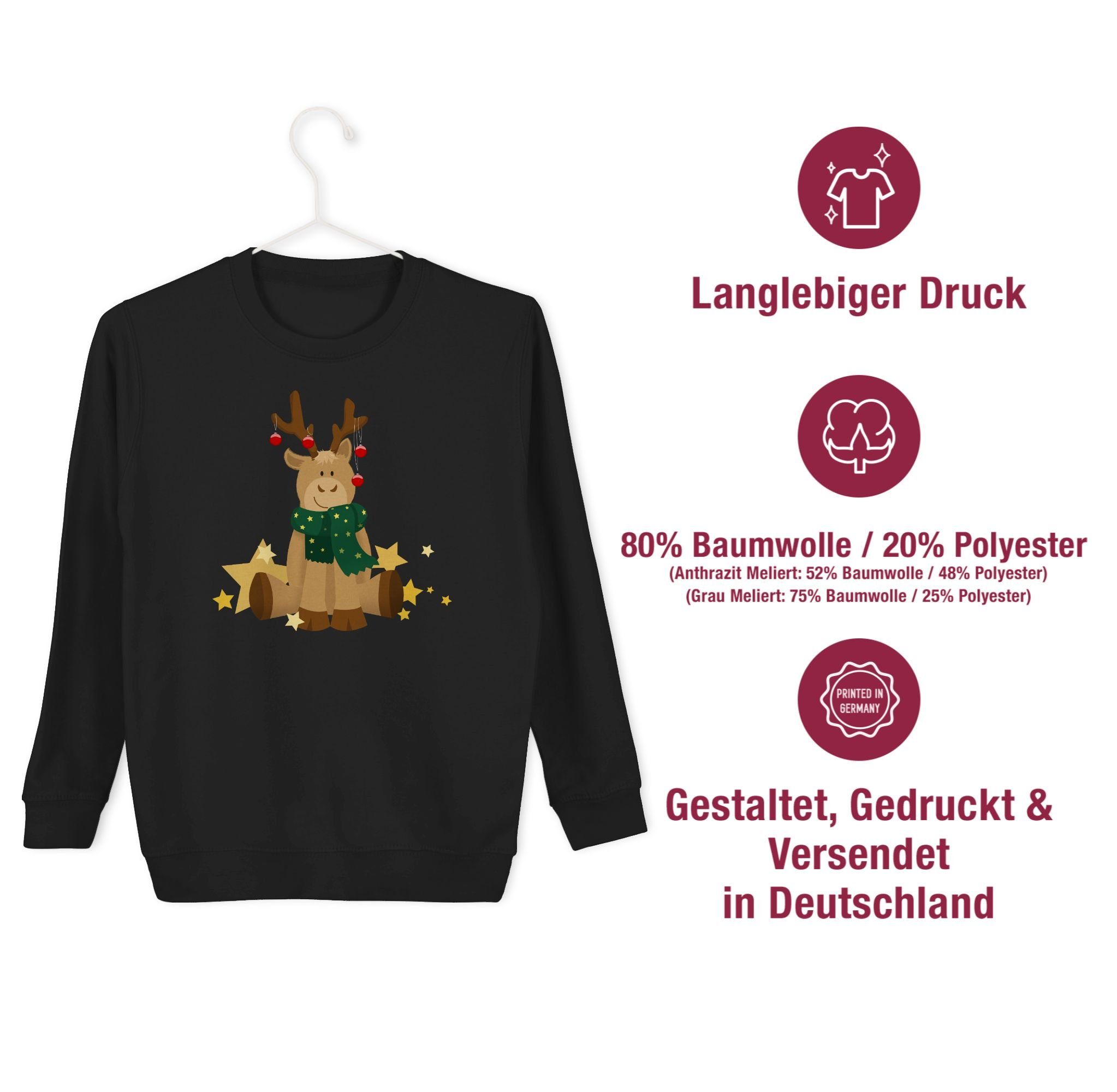 Shirtracer Sweatshirt süßer Elch Weihnachten Kleidung Kinder