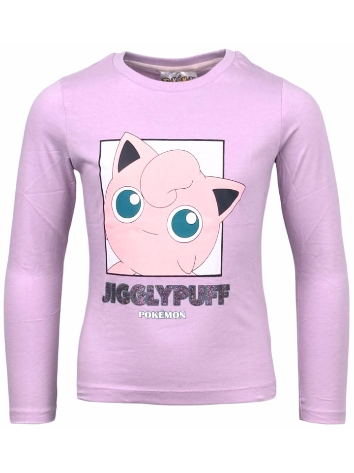 Pokémon Langarmshirt Pokémon mit Glitzer Jigglypuff in Lila günstig kaufen