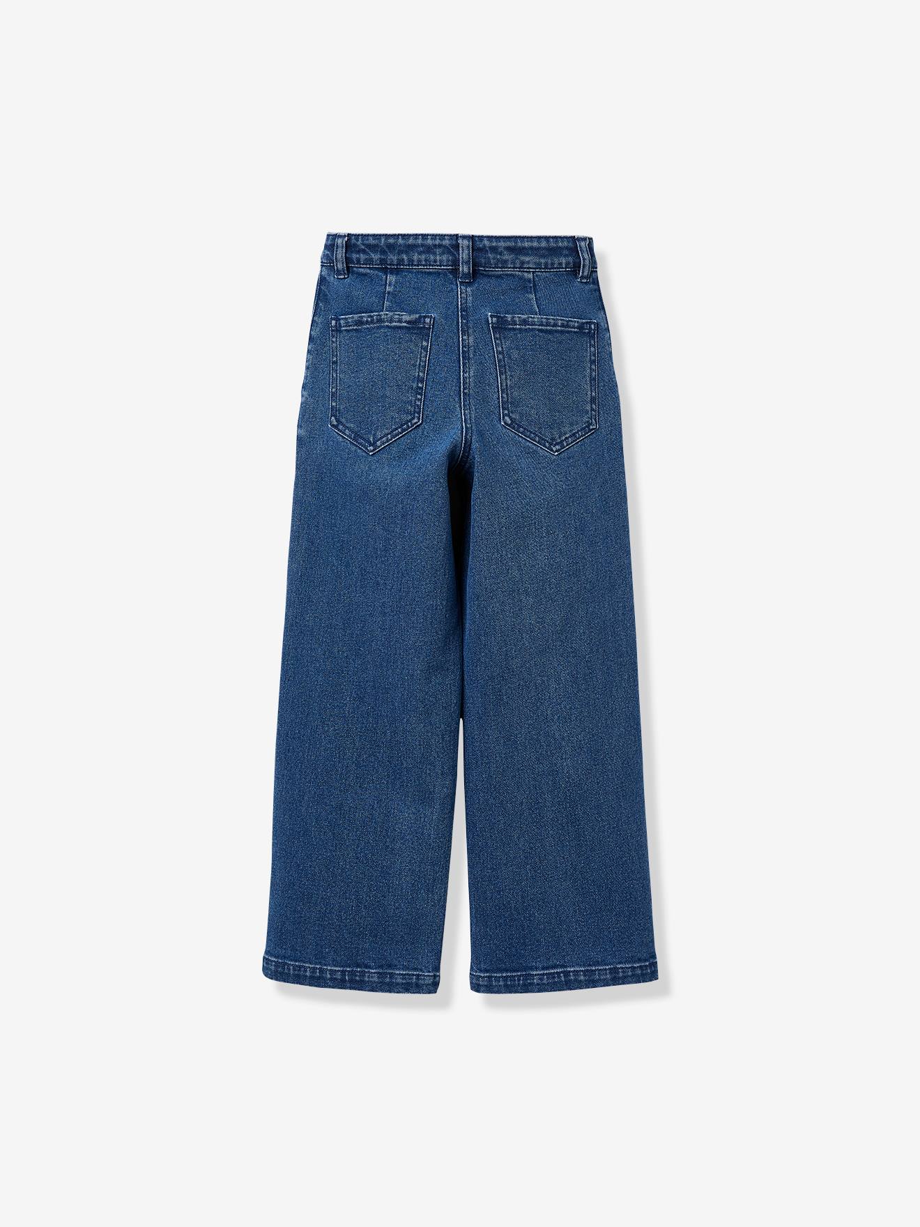 Pantalon Fille large en denim CYRILLUS stone