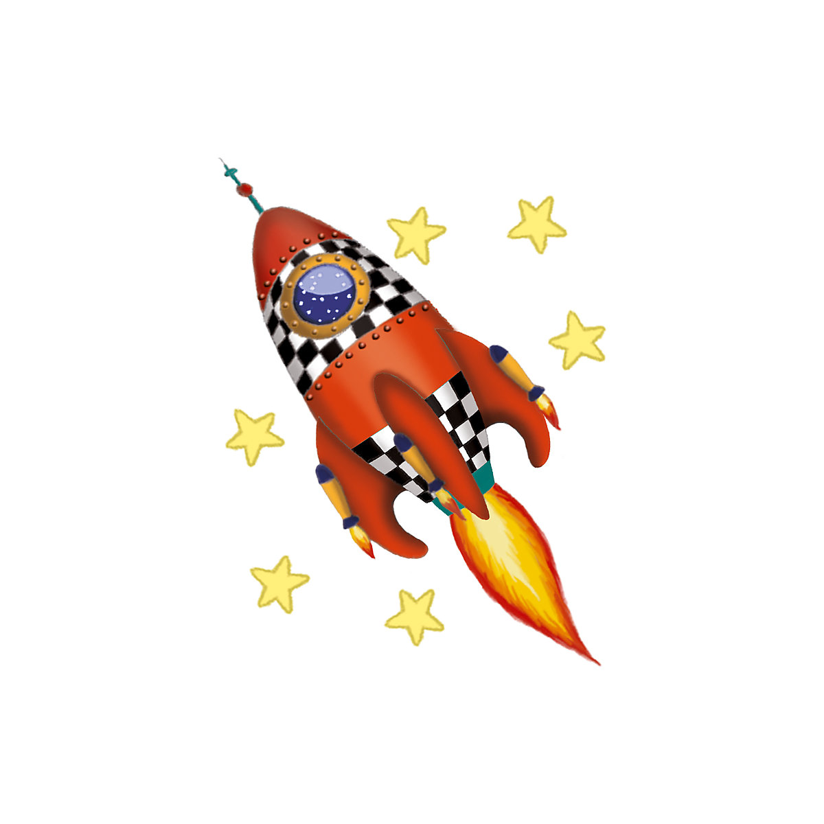 Mini-Tattoos Rakete & Planeten, 24 Stück