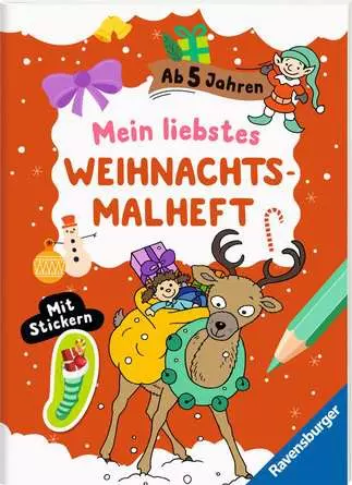 Mein liebstes Weihnachtsmalheft mit Stickern ab 5