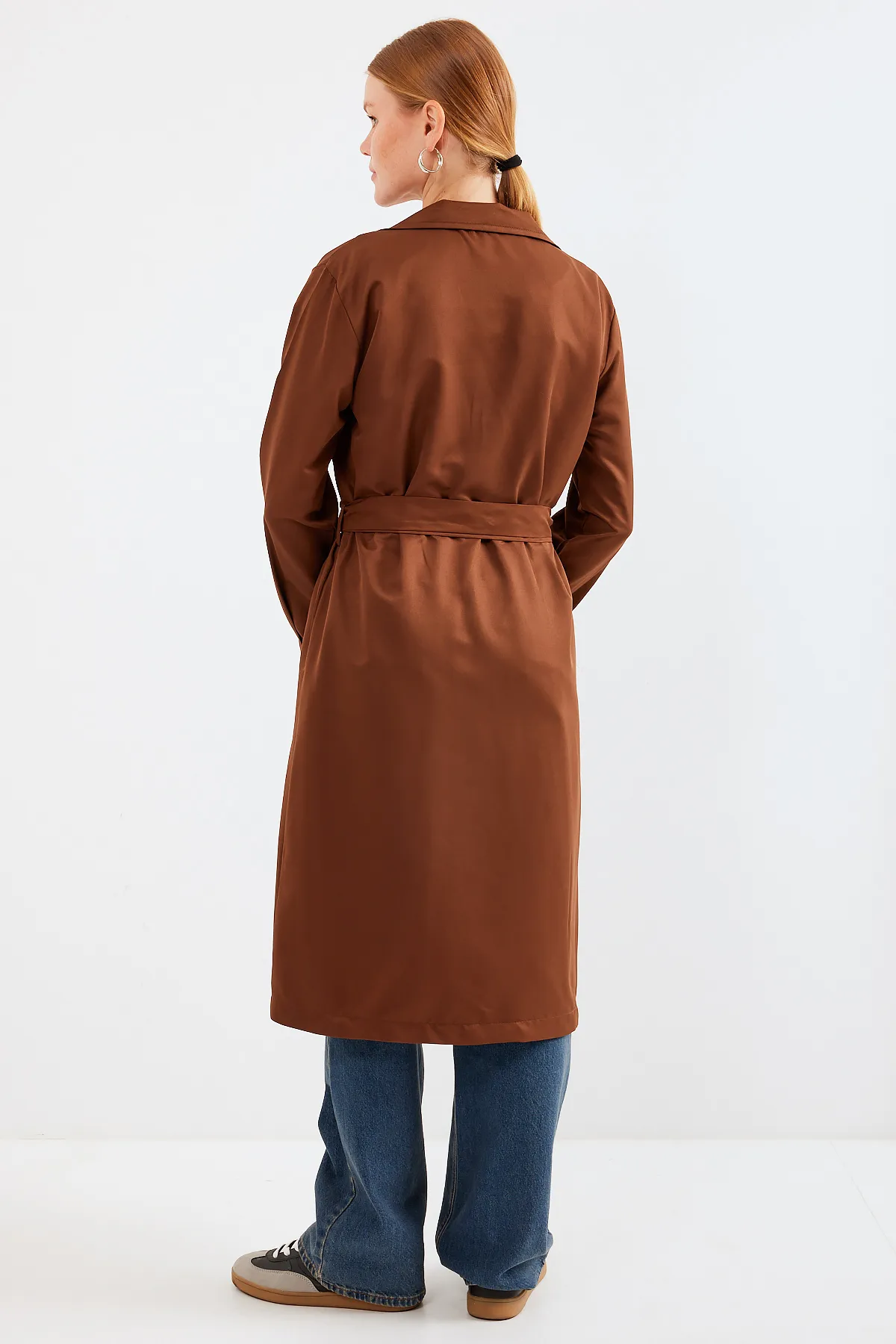 Bigdart  5853 Zweireihiger Trenchcoat mit Kragen – Braun
