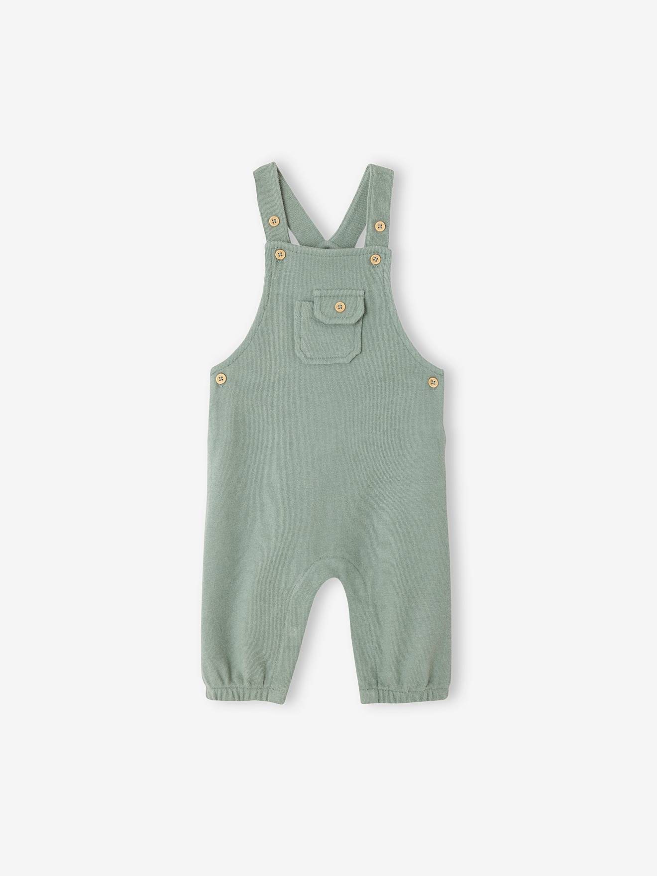 Vertbaudet Baby Latzhose aus Sweatware Oeko-Tex - graugrün