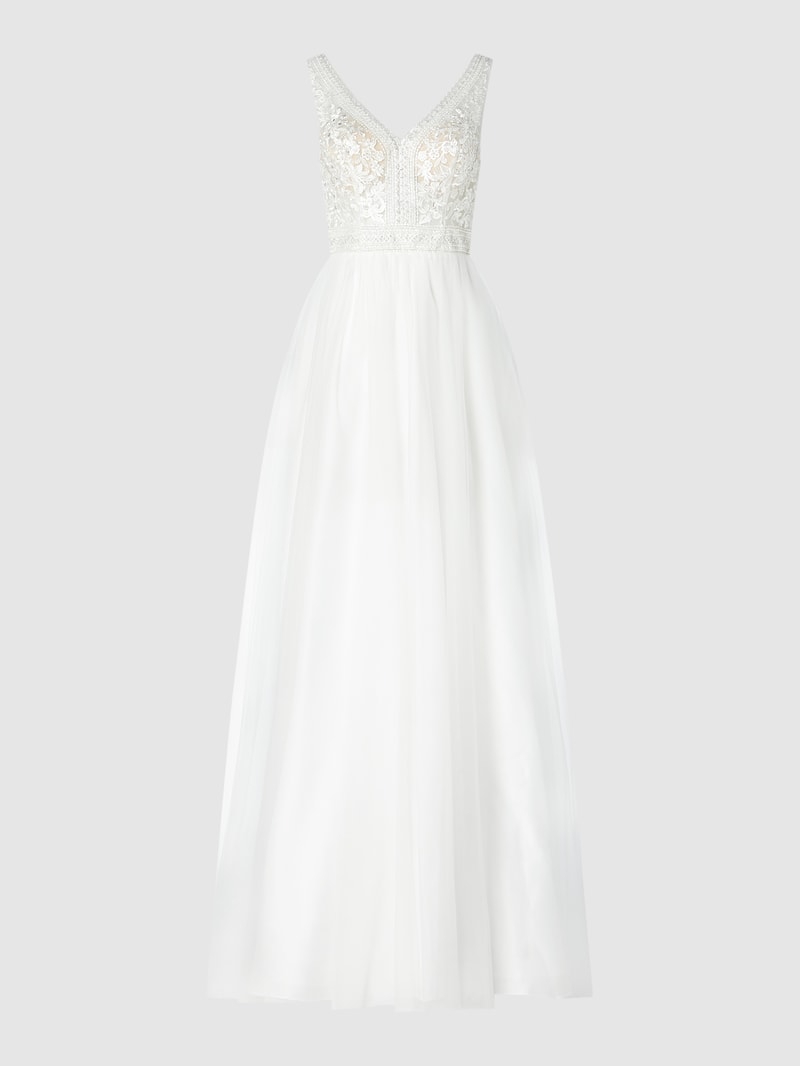 Brautkleid mit Häkelspitze in offwhite