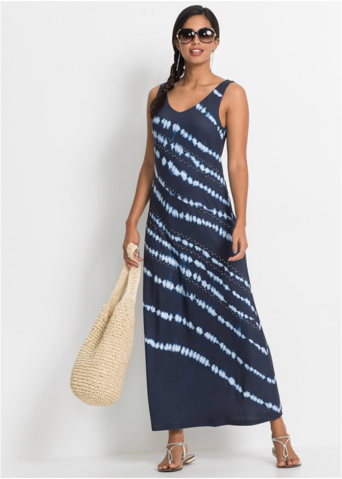 Maxikleid mit Batikeffekt