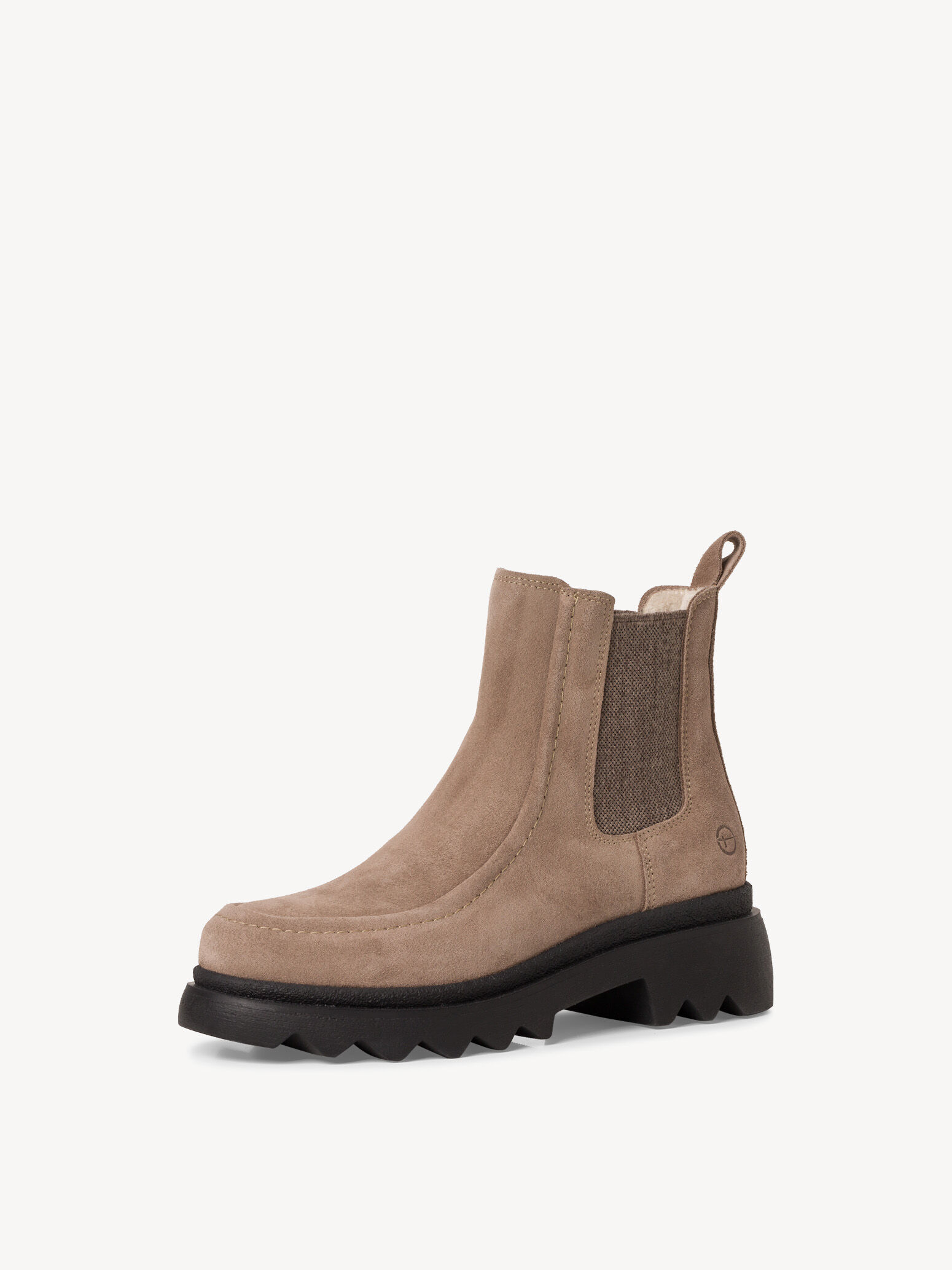 Bottine Chelsea en cuir - beige