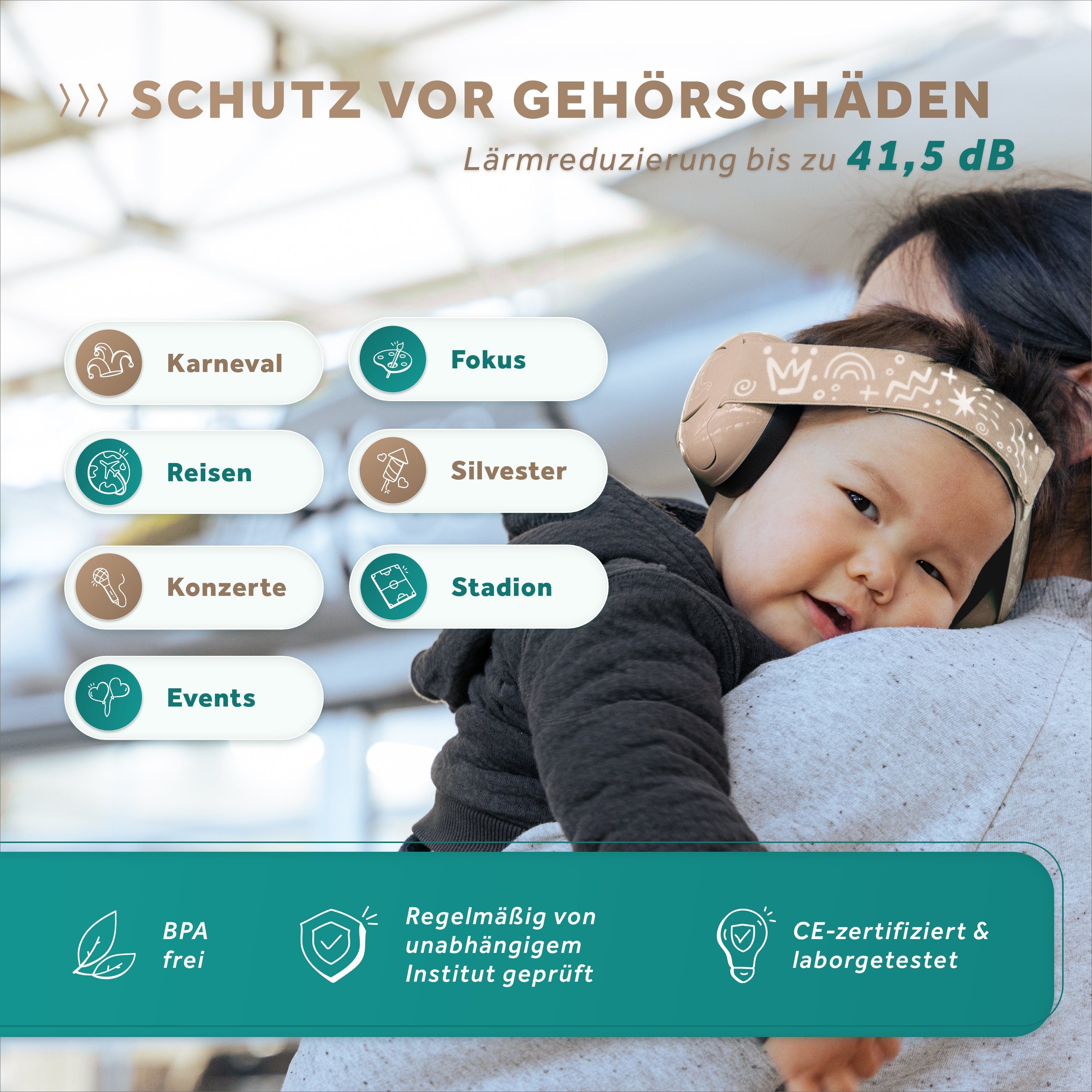 Schallwerk Kapselgehörschutz Schallwerk® Mini+ Gehörschutz für Kinder – Kapselgehörschutz Kleinkind