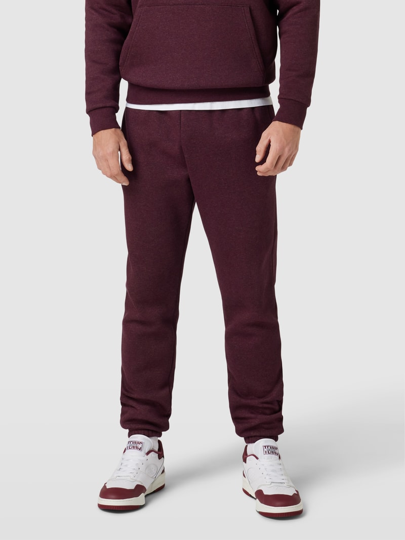 Sweatpants mit Logo-Stitching in bordeaux rot