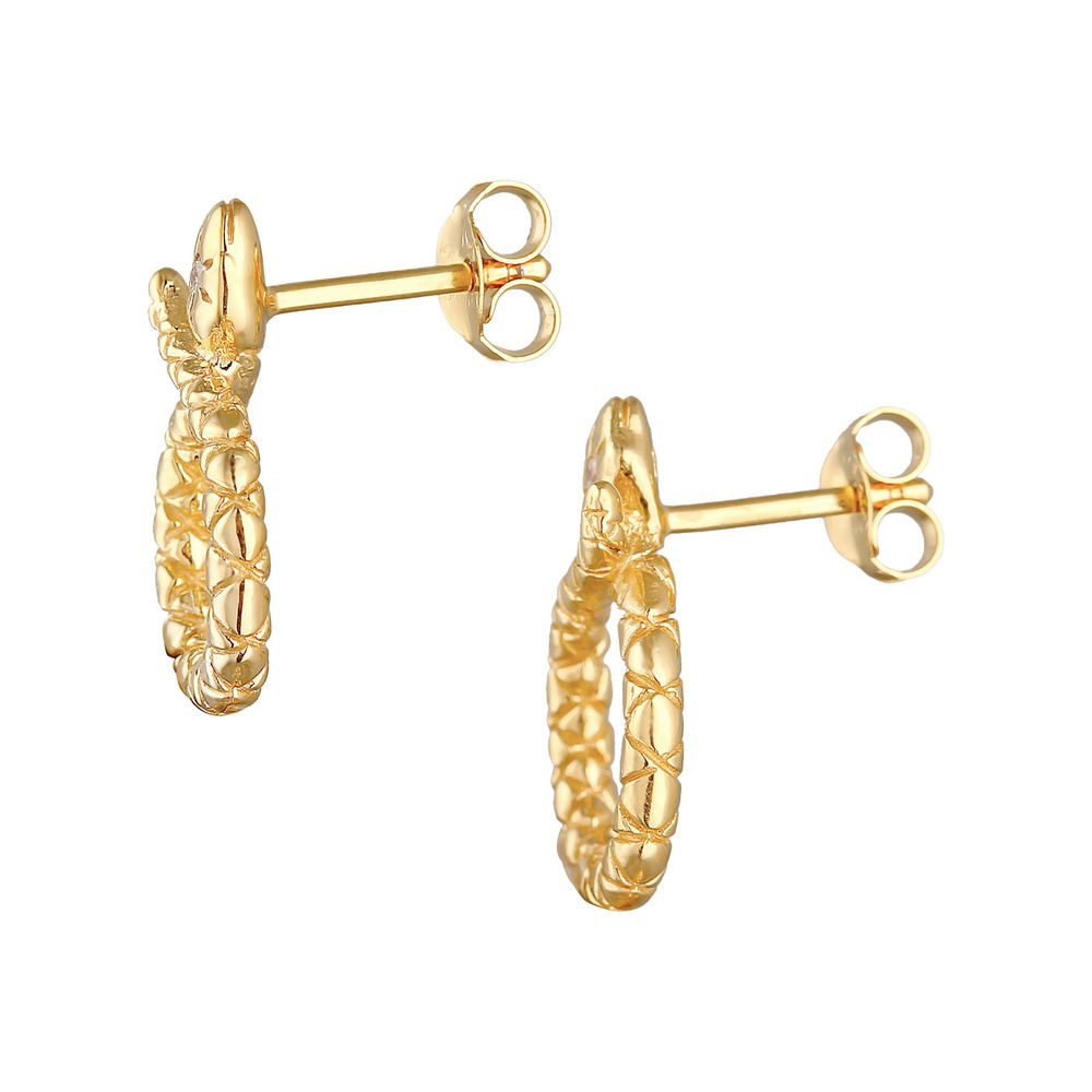 Elli Elli Boucles d'Oreilles Femme serpent avec cristaux zirconium en argent sterling  Boucles d'oreilles
