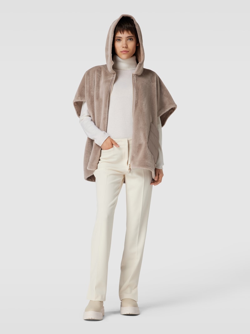 Jacke mit Kunstfell in taupe