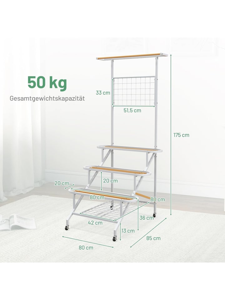 COSTWAY Pflanzenständer mit Rankgitter 175cm in Weiß günstig kaufen onesize