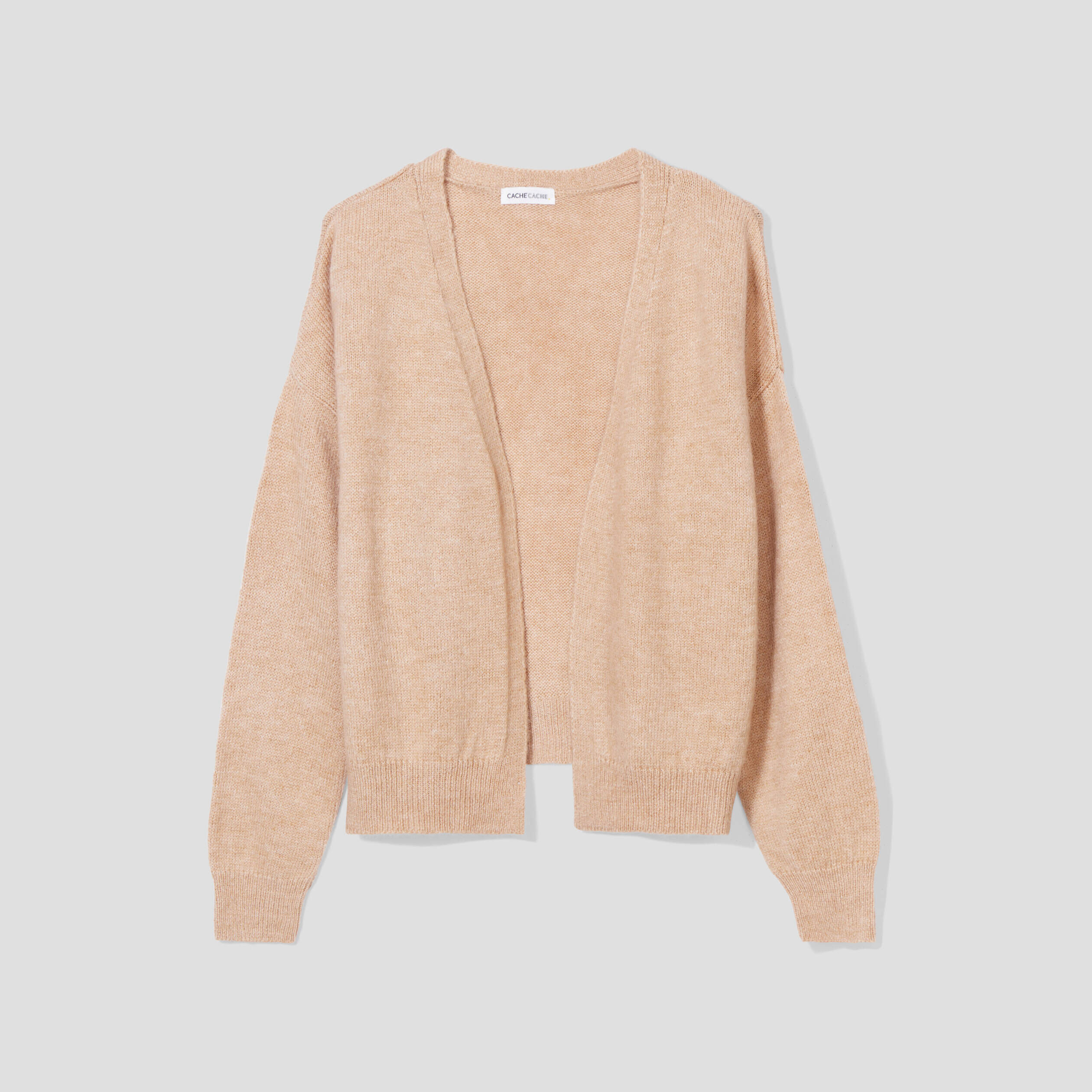 Gilet manches longues beige femme | Cache Cache