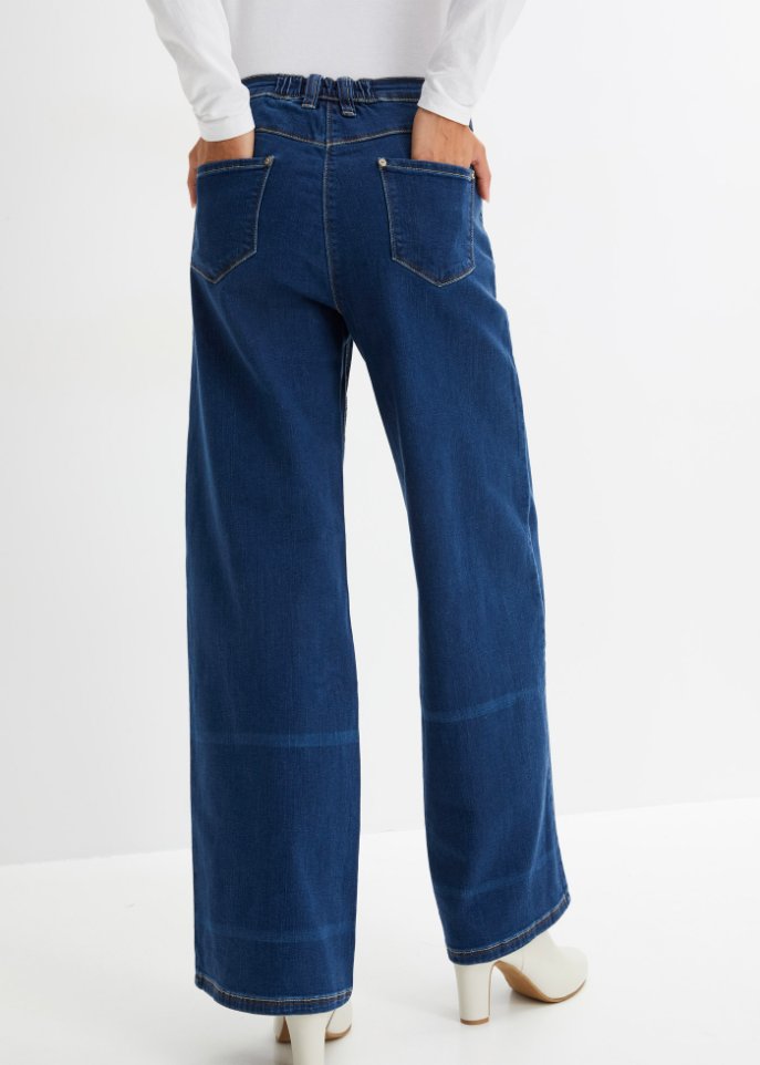 Stretch-Jeans mit extra weitem Bein und Bequembund